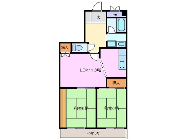 近鉄四日市駅 徒歩5分 6階の物件間取画像